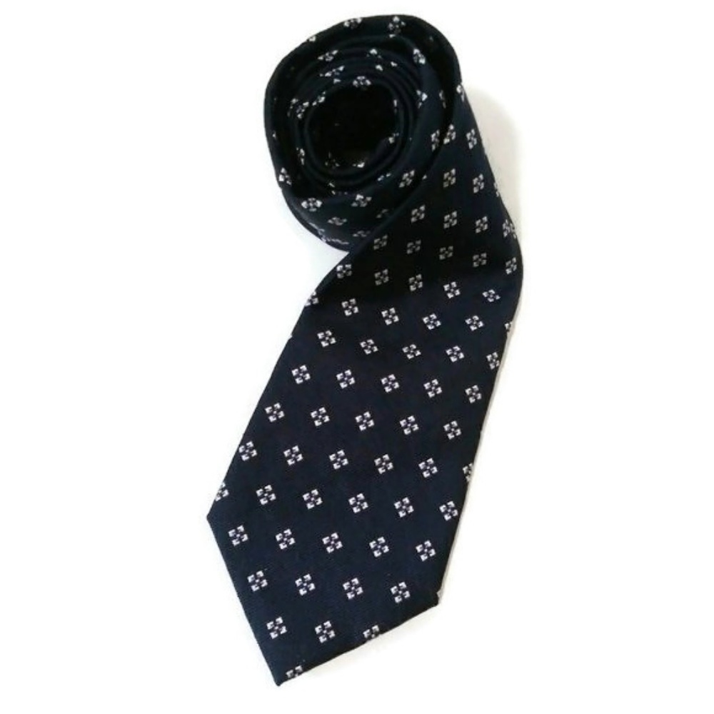 POLO RALPH LAUREN Navy Blue White Classic Tie